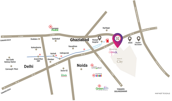 Karyan Avenue IV, Wave City Location map